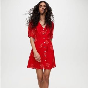 Wilfred Button Front Dress in Flame Scarlet/Espace print
